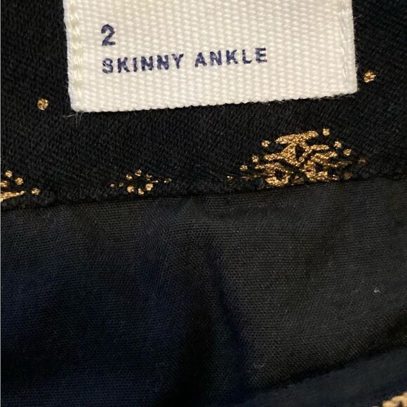 GAP Black & Gold Printed Skinny Jeans | Slim Fit Stretch Ankle Pants Size 2 - Picture 9 of 12